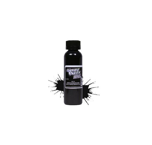 Spaz Stix - 00110 - HIgh Gloss Black - Solid or Backer - Airbrush (2oz)