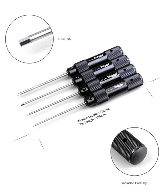 Muchmore Racing Products - MR-HASMP   HISS Tip Type Allen Driver Set+Hard Case (1.5, 2.0, 2.5, 3.0mm)