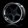 MST GT Wheel Set (Chrome/Black) (4) (Offset Changeable)