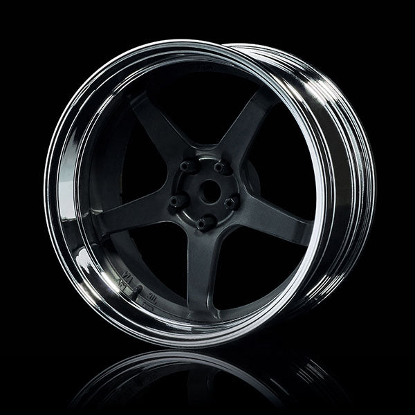 MST GT Wheel Set (Chrome/Black) (4) (Offset Changeable)