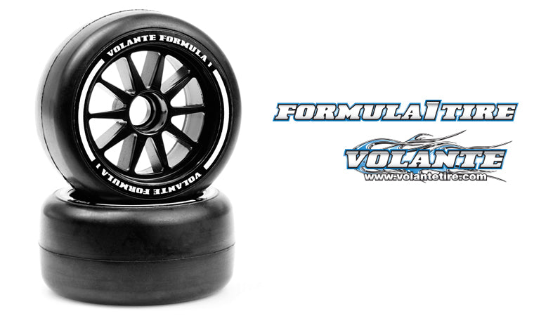 VOLANTE F1 Front Rubber Slick Tires Preglued - VF1-FM VOLANTE F1 Front Rubber Slick Tires Medium Compound Preglued (BLUE)