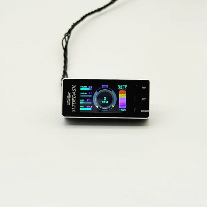 Furitek SlideDash OLED Display Telemetry & Config for PIXI 1/10 ESC – Black Edition (PRE-ORDER)