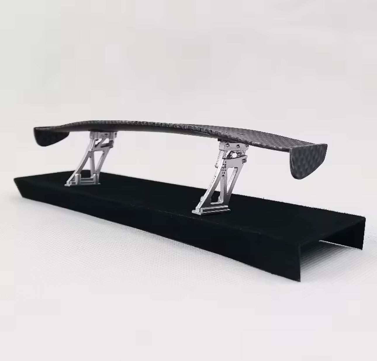 Raceworks RC Products Carbon Pattern Rear Spoiler 1 pc Silver w/ Stands For 1/10 Touring Drift Style 450