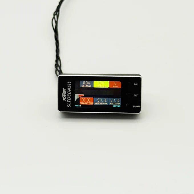 Furitek SlideDash OLED Display Telemetry & Config for PIXI 1/10 ESC – Black Edition (PRE-ORDER)