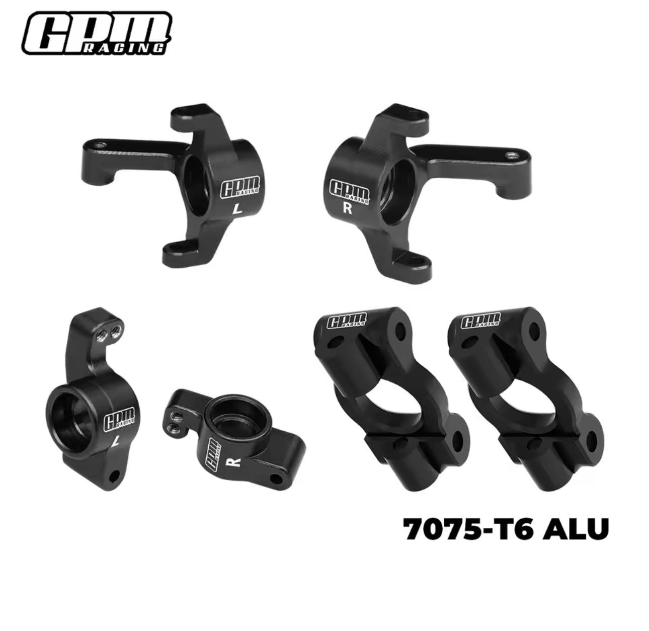 GPM Racing - TEAM LOSI MICRO-B 2WD BUGGY 7075 Alloy Front Caster Blocks & Front Spindles & Rear Hubs
