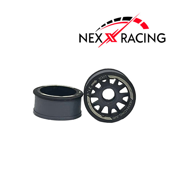 NXUSA-EVO-F Nexx Racing “JUD” threaded carbon-fiber reinforced EVO Flanged Front Wheels (2) pcs for Mini-Z (GREY)