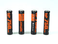 Four highpower batteries with orange and black design on a white background