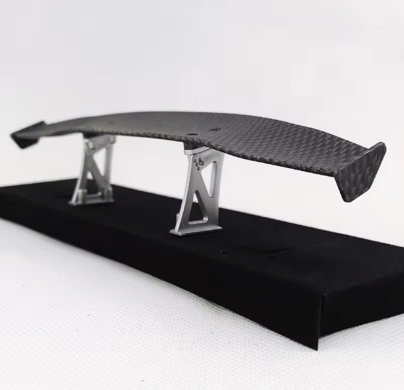 Raceworks RC Products Carbon Pattern Rear Spoiler 1 pc Silver w/ Stands For 1/10 Touring Drift Style 454