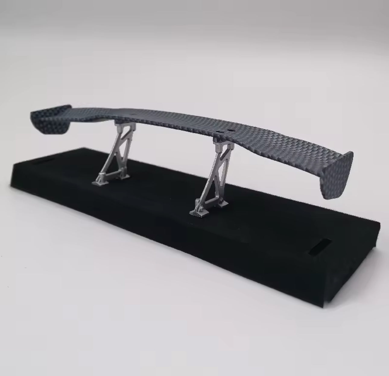 Raceworks RC Products Carbon Pattern Rear Spoiler 1 pc Silver w/ Stands For 1/10 Touring Drift Style 448