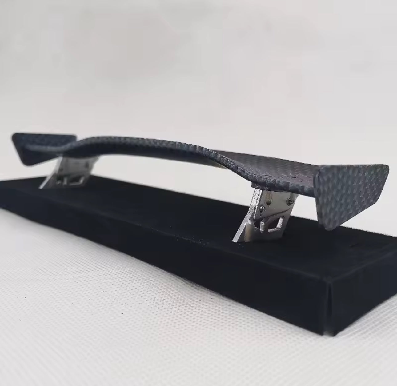 Raceworks RC Products Carbon Pattern Rear Spoiler 1 pc Silver w/ Stands For 1/10 Touring Drift Style 453