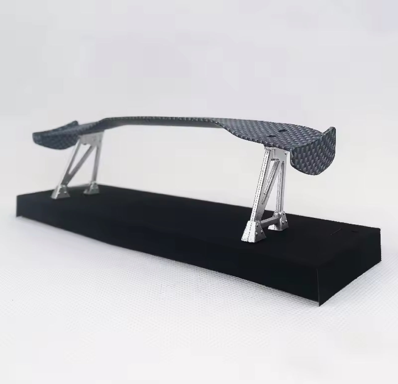 Raceworks RC Products Carbon Pattern Rear Spoiler 1 pc Silver w/ Stands For 1/10 Touring Drift Style 460