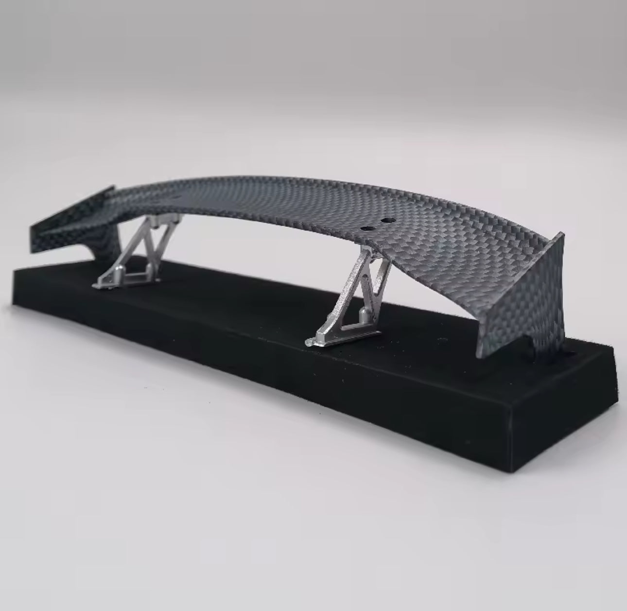 Raceworks RC Products Carbon Pattern Rear Spoiler 1 pc Silver w/ Stands For 1/10 Touring Drift Style 465