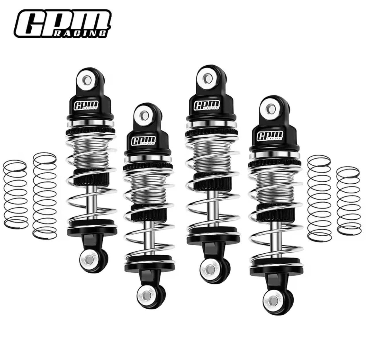 GPM Aluminum 6061 Alloy Front (32mm) & Rear (36mm) Shock Set for LOSI 1:24 Micro-B 2WD Buggy RTR-LOS00007 / 1:28 Micro-T 2S 2WD RTR Stadium Truck-LOS-1392 Upgrades