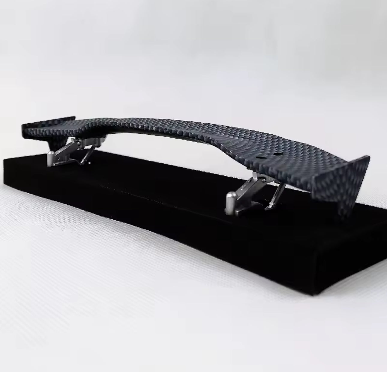 Raceworks RC Products Carbon Pattern Rear Spoiler 1 pc Silver w/ Stands For 1/10 Touring Drift Style 449