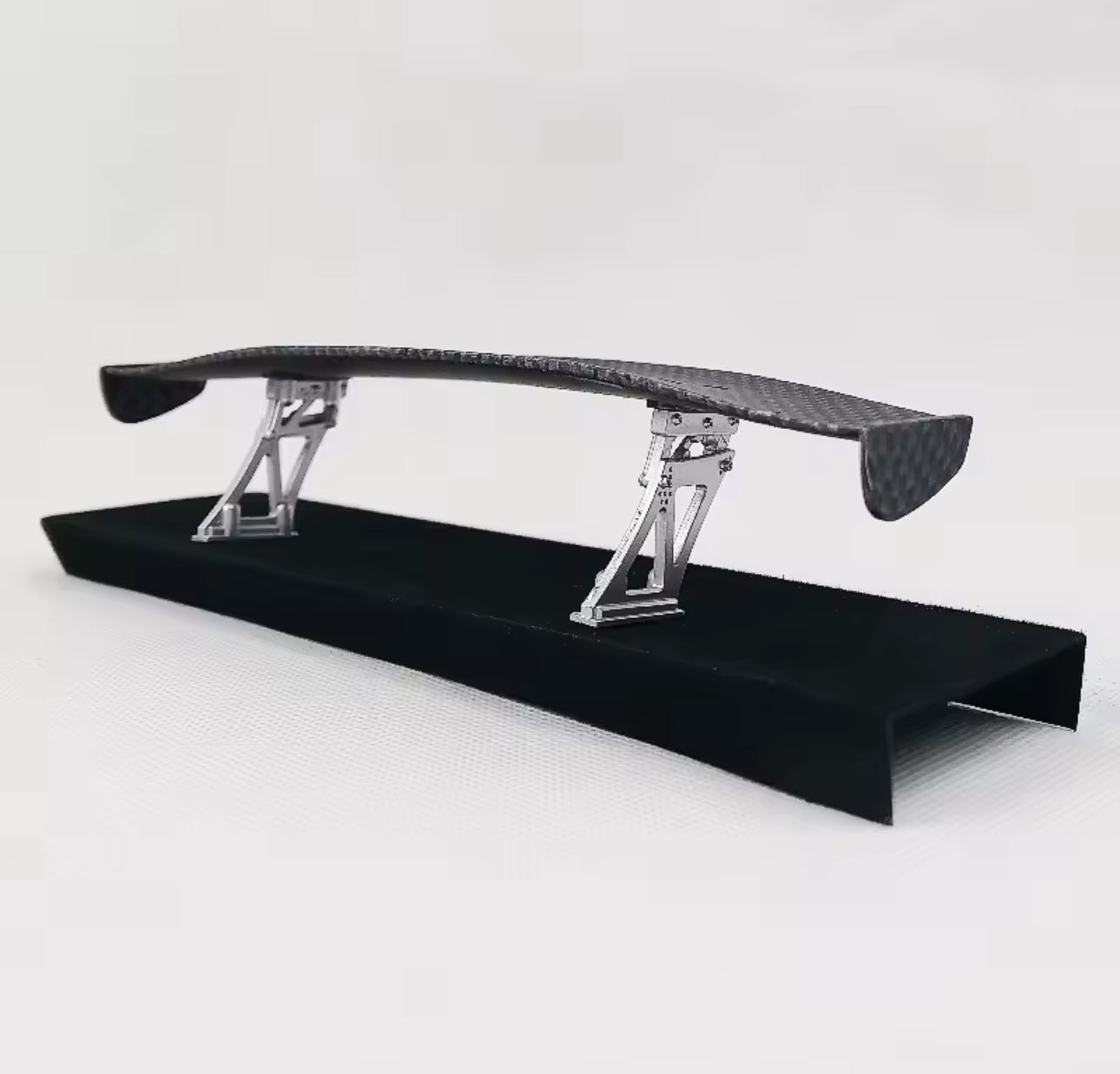 Raceworks RC Products Carbon Pattern Rear Spoiler 1 pc Silver w/ Stands For 1/10 Touring Drift Style 458