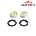 NXUSA-EVO-F Nexx Racing “JUD” threaded carbon-fiber reinforced EVO Flanged Front Wheels (2) pcs for Mini-Z (White) F8.5 +1 Offset