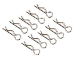 RCDreamzz - Silver Angled Body Clips for 1/10 and 1/8 Scale - 10 PCS