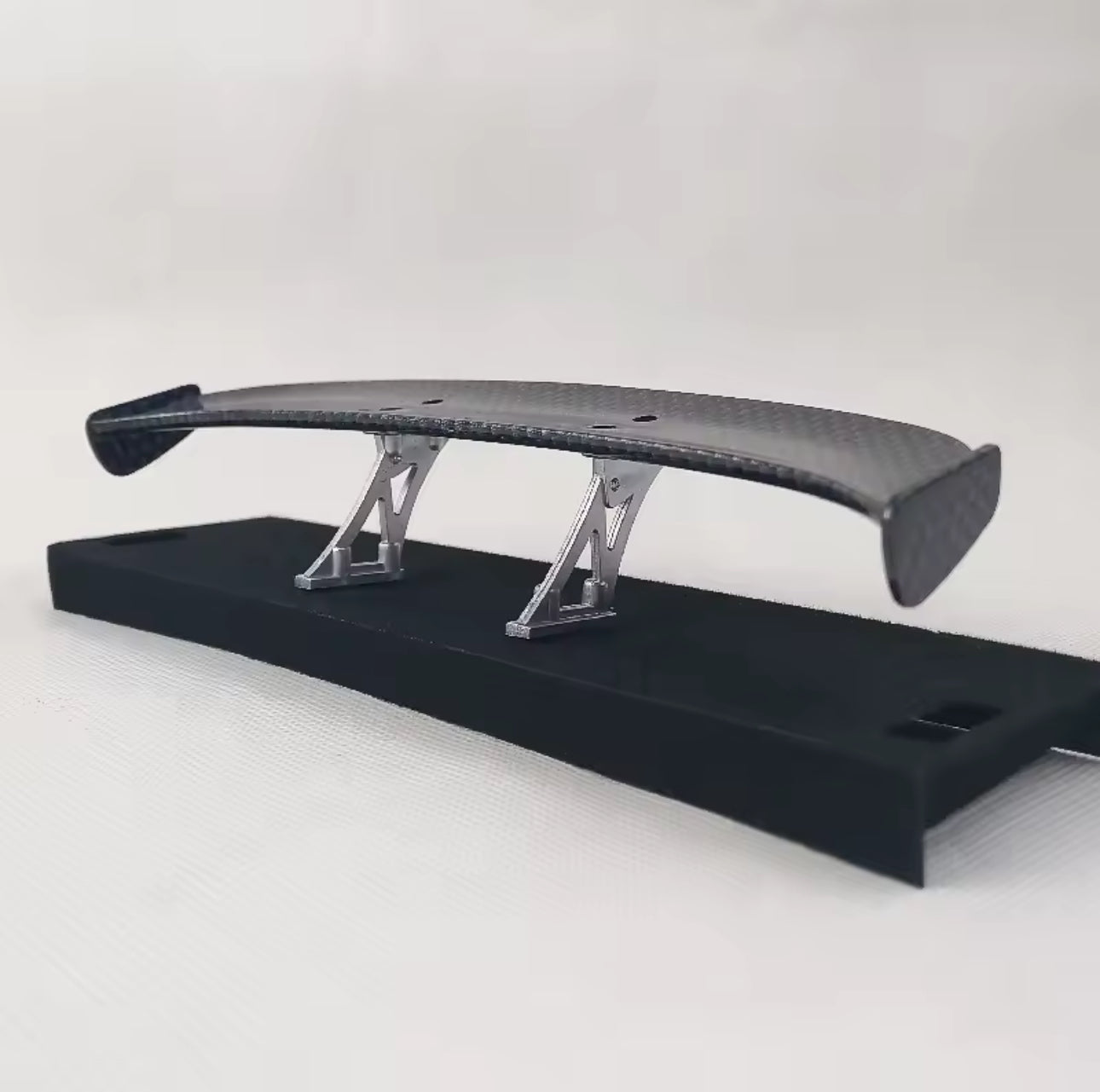 Raceworks RC Products Carbon Pattern Rear Spoiler 1 pc Silver w/ Stands For 1/10 Touring Drift Style 451