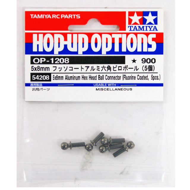 Tamiya 54208 - OP -1208 - 5x8 Aluminum Hex Head Connector (Flourine Coated, 5 PCS)