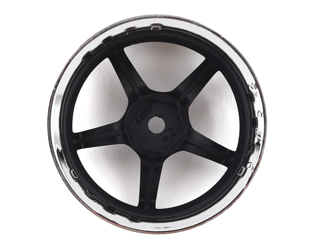 MST GT Wheel Set (Chrome/Black) (4) (Offset Changeable)