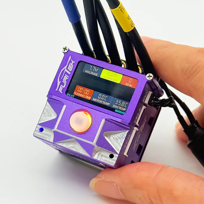 Furitek SlideTech PRO 1/10 Sensored ESC w/ OLED & Internal Fan – Drift & Stock Racing – Purple Edition (PRE-ORDER)