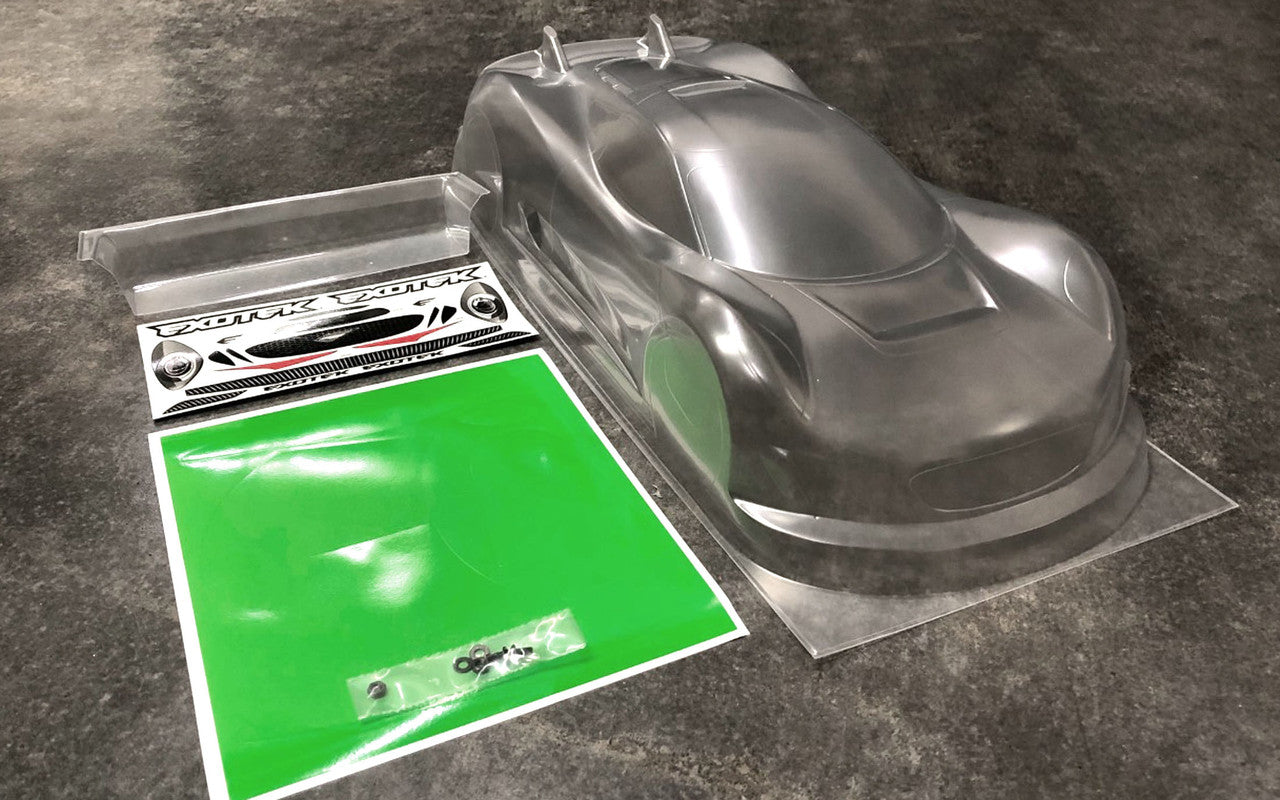 Exotek - 1884 - Exotek 190mm USGT J-Zero GT Sedan Body w/Wing (Clear)